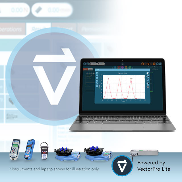 VectorPro Lite data acquisition software for digital force and torque instruments